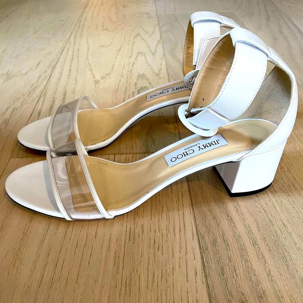 Jimmy Choo Jaimie 40 Leather And Pvc Sandals